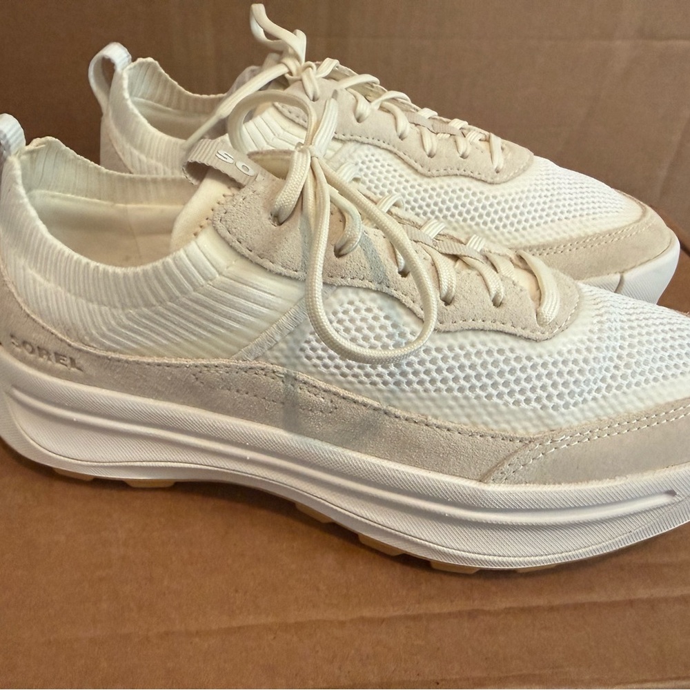 Sorel Ona 503 Ivory Knit Casual Sneakers Women’s Size 8/8.5